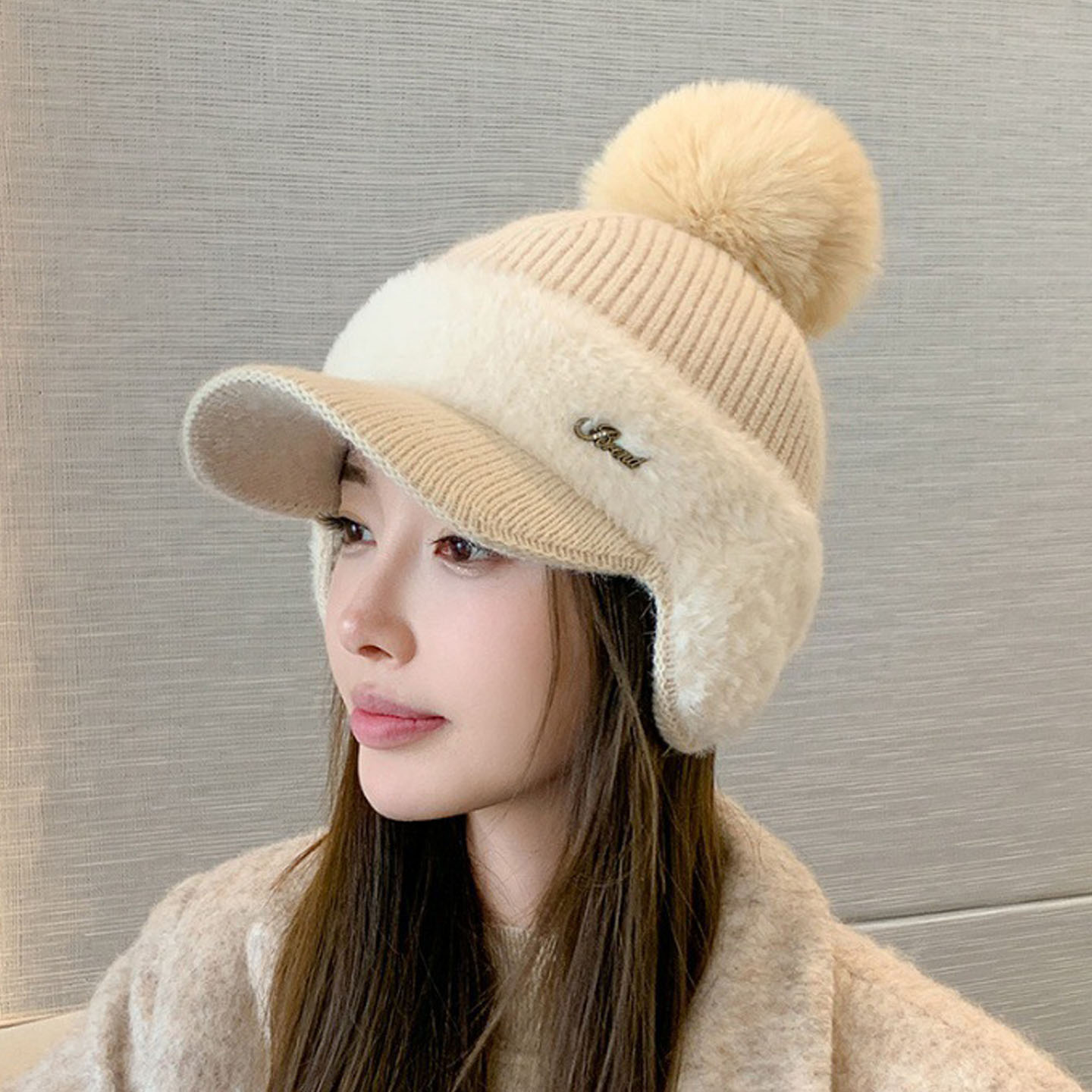 秋冬韩版针织帽子高尔夫球帽