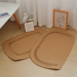 家用民俗棉线编织地垫卧室客厅茶几加厚耐磨宝宝爬行垫民宿装饰垫