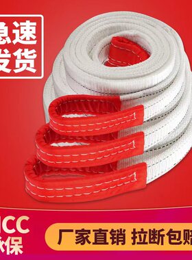 白色吊装带起重吊带双扣吊带 吊车吊带吊绳1T2T3吨5吨10吨2M10米