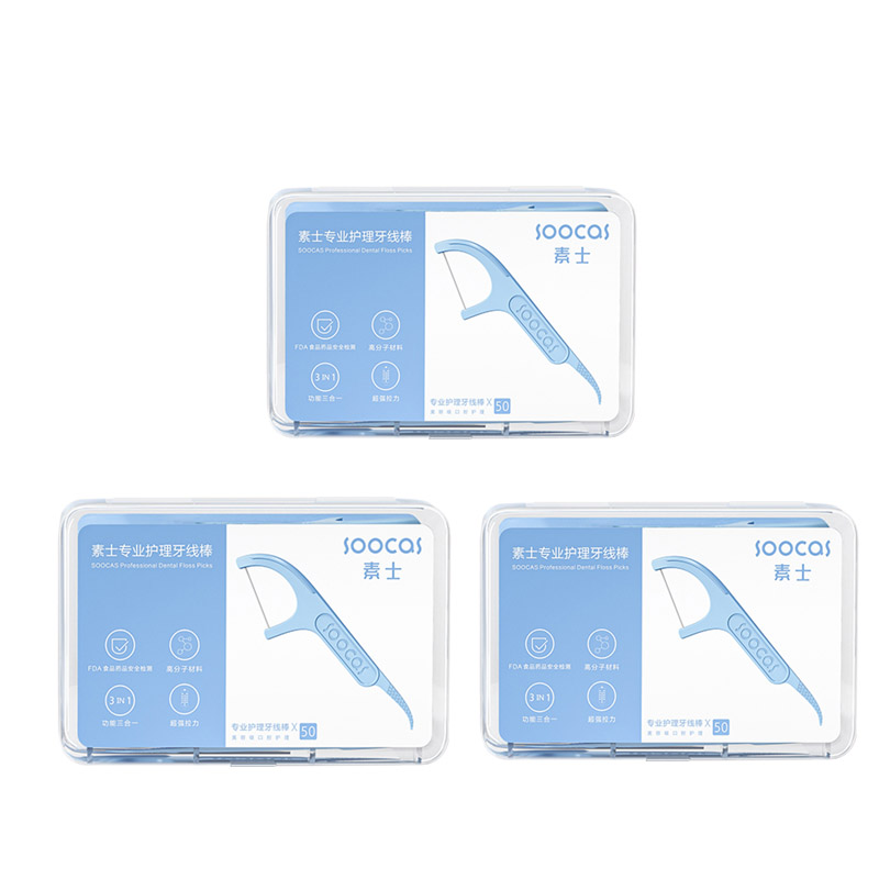 soocas专业弓形支装牙线棒