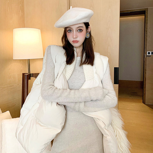 神奇显瘦短款柚90白鸭绒马甲