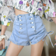 Forevercan夏季 女 子百搭短裤 长腿神器 高腰抽绳可盐可甜牛仔热裤