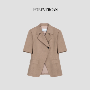 西装 Forevercan女装 法式 柏林书屋立体剪裁一粒扣中袖 外套 2025新款