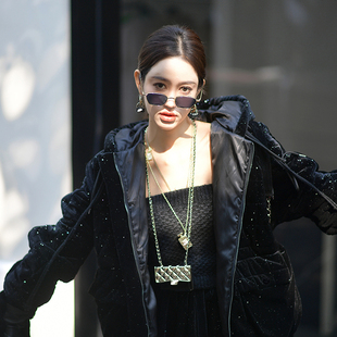 半裙 90白鸭羽绒外套 Forevercan2022冬Jennie同款 进口三醋酸丝绒