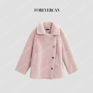 Forevercan女装2026新款露易丝100澳洲绵羊毛慵懒廓形外套