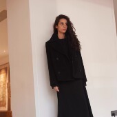 CAN 立裁天丝棉捏褶收腰气质连衣裙 缪斯画报