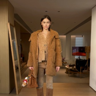 Forevercan女装2026新款勃朗峰鹅绒服泰迪熊连帽中长羽绒服