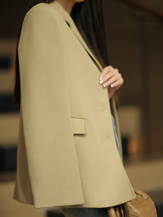 新款 小西装 气质女神范休闲时尚 短款 外套女 卡其色法式 CAN2021夏季