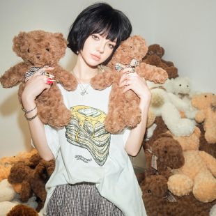 气质名媛多巴胺可可棕色格纹百搭A字短裙 新款 Forevercan女装 春季