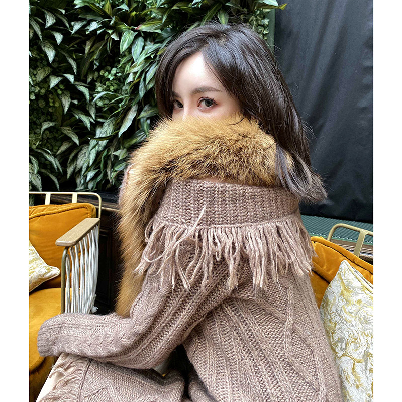 CAN冬季新款 法式甜美毛衣裙中长款修身显瘦一字领连衣裙女