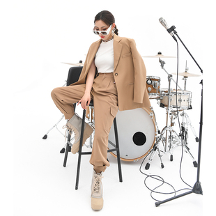 裤 CAN夏季 女直筒宽松高腰工装 欧美风街拍休闲裤 潮流百搭 新款