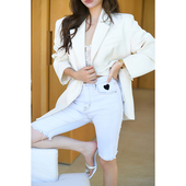 新款 高腰直筒显瘦五分牛仔裤 女宽松港味休闲薄款 CAN夏季 中裤