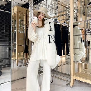 Forevercan2022冬经典新色回归超细腻安哥拉水貂绒针织衫/阔腿裤