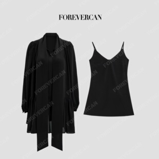 卡托吉奥轻盈立裁蝴蝶结长袖 连衣裙 2025新款 Forevercan女装