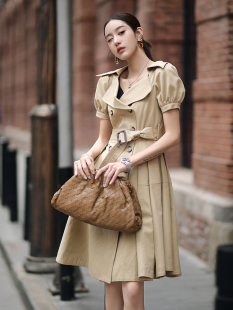 小个子休闲外套 气质风衣连衣裙女收腰显瘦中长款 CAN2021夏季 新款