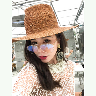 上衣蕾丝衫 CAN夏季 短袖 镂空勾花百搭气质网格圆领短款 女 新款