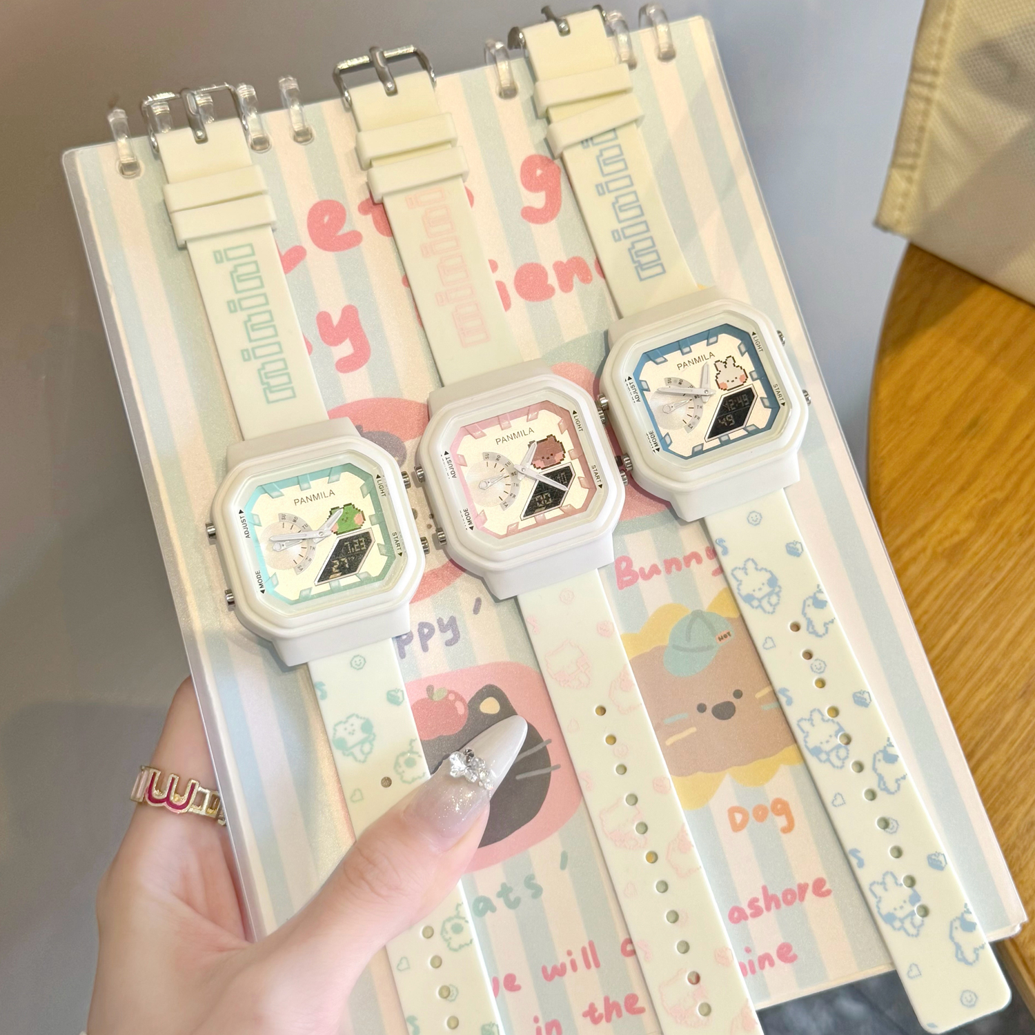 多巴胺手表女款学生初高中女minini时光机联名女孩夜光电子表儿童