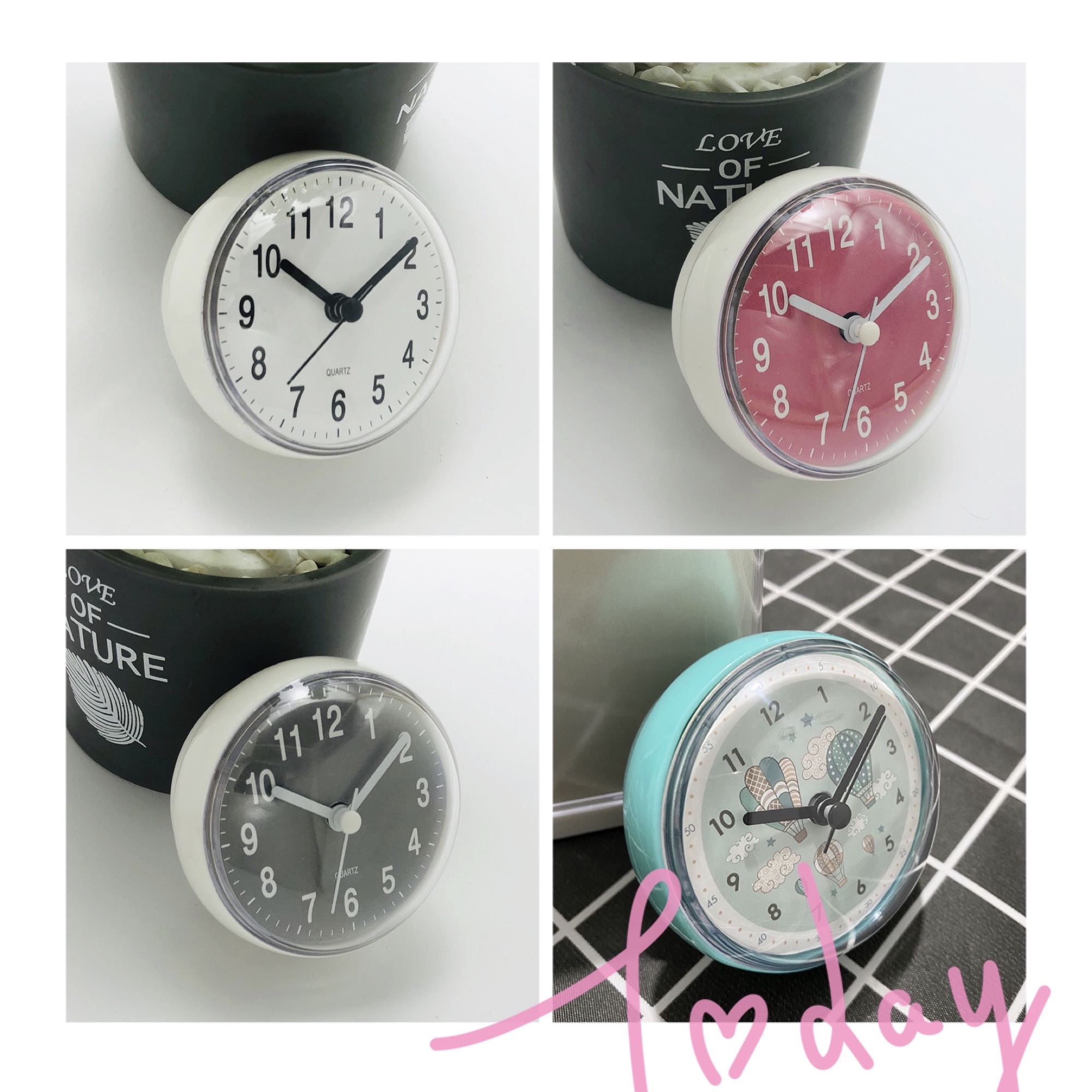 浴室防水小时钟吸盘钟冰箱贴钟厨房时钟挂钟卫生间吸墙贴玻璃钟表