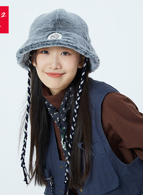 EX2伊海诗毛绒渔夫帽女冬季新款大头围仿羊羔绒盆帽可爱潮366142
