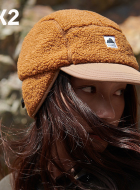 EX2伊海诗护耳帽男女冬季新款保暖加绒棒球帽子仿羊羔绒潮364019