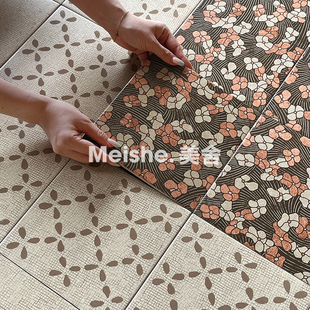 美舍 中古风花砖厨房卫生间阳台防滑地砖餐厅咖啡店瓷砖200x200