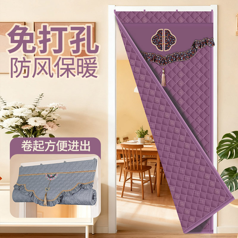 双面棉门帘冬季家用防风加厚防寒保暖挡风隔断帘防寒保温新中式