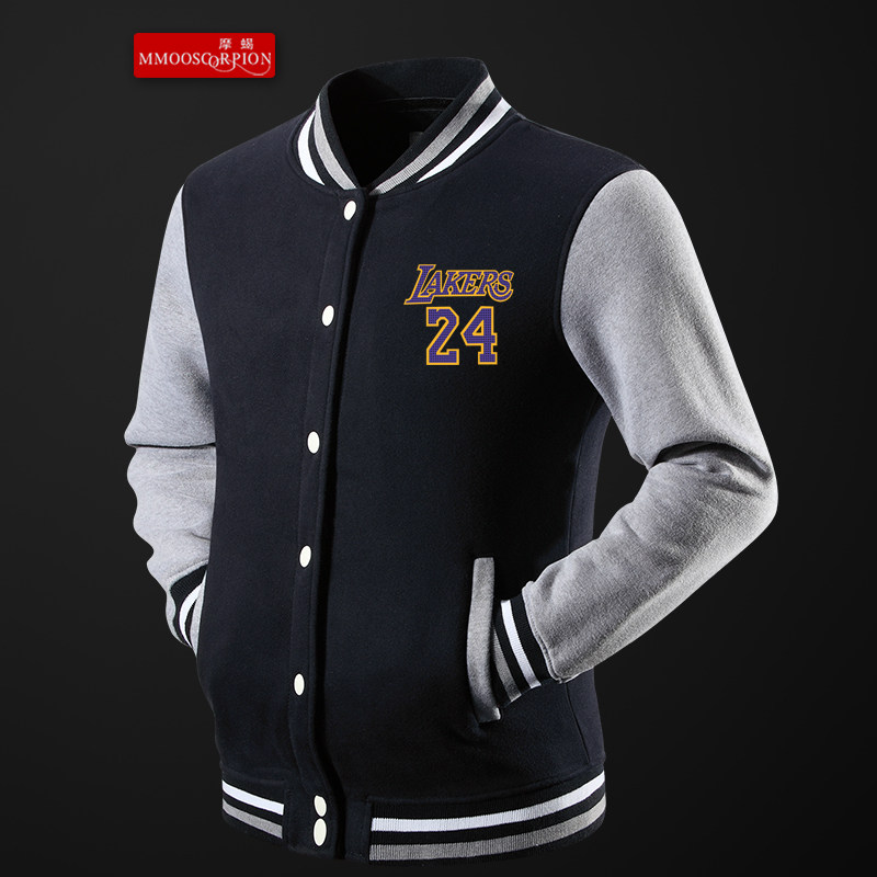 摩蝎 黑曼巴倒三角24号篮球棒球服运动休闲男士卫衣外套diy定制