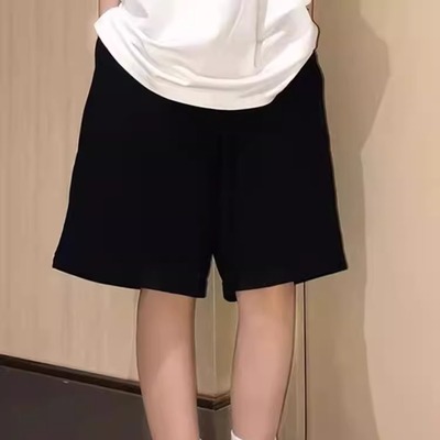 美式运动短裤女夏阔腿五分裤
