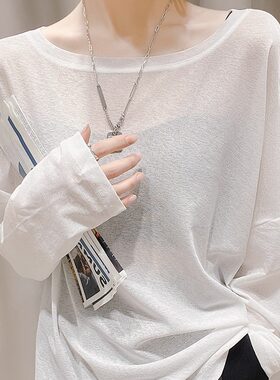白色宽松薄款T恤女夏季