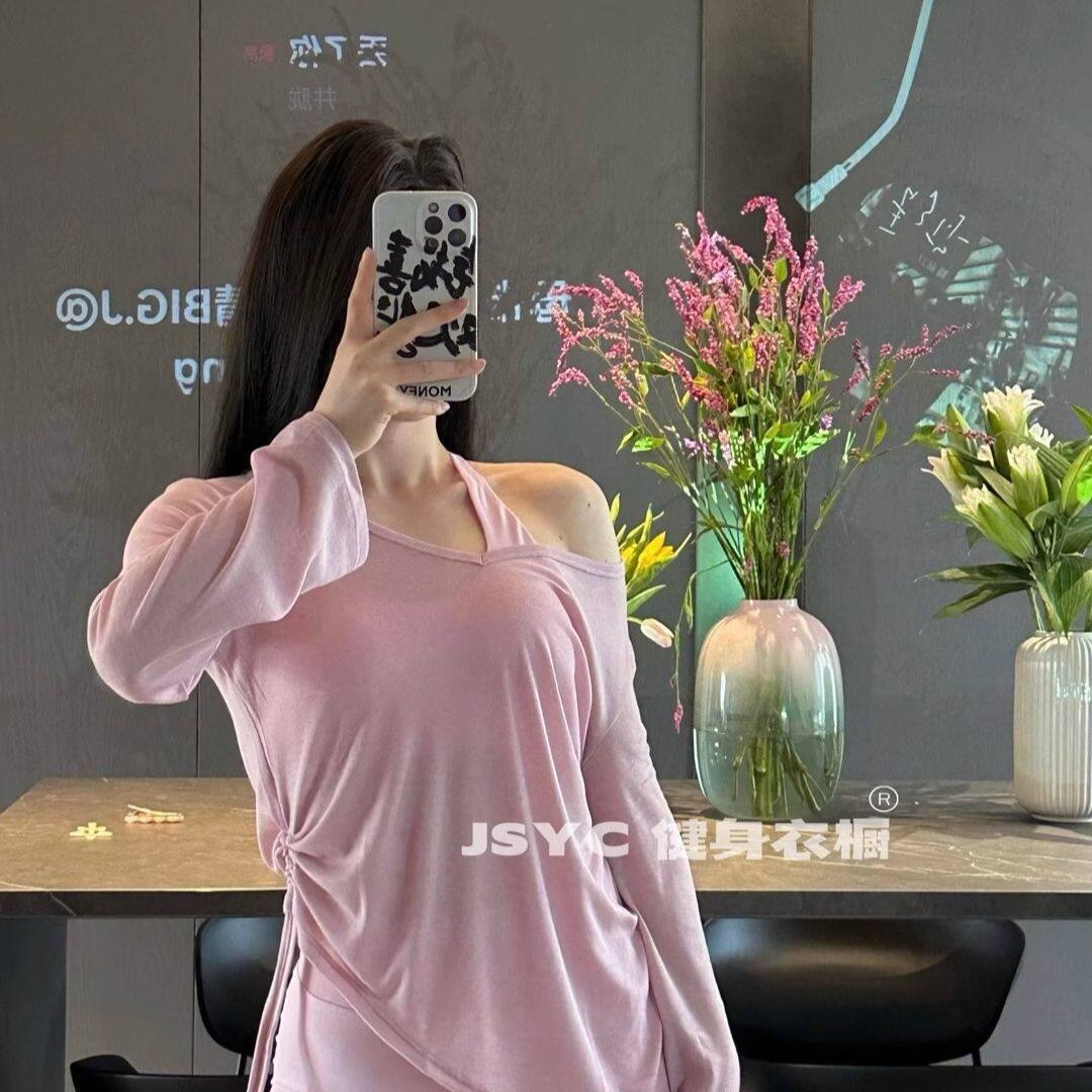 韩版慵懒新款防晒罩衫夏季薄款透视抽绳T恤宽松显瘦设计长袖上衣