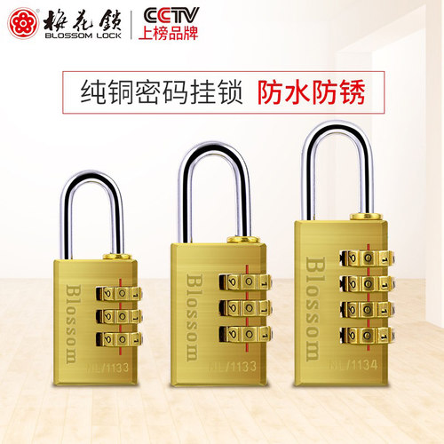 梅花锁拉链健身房家用纯铜