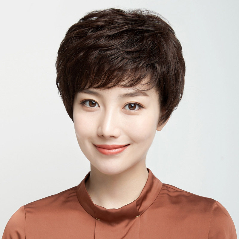 假发女真人发丝纹理短卷发全头套