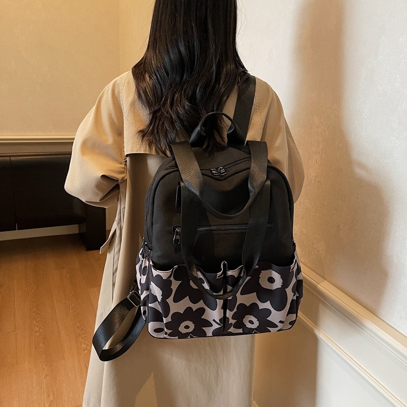 多用双肩包女2025新款牛津布百搭户外旅游精致小背包斜挎大容量