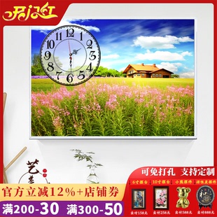 电表箱装饰画钟表客厅餐厅配电箱电闸盒带钟表掀开式摘挂式不打孔