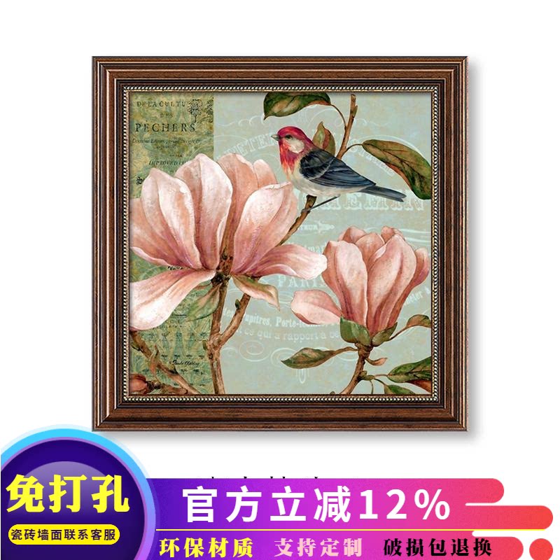 复古美式餐厅背景墙面装饰画客厅沙发壁画抽象玄关挂画油画