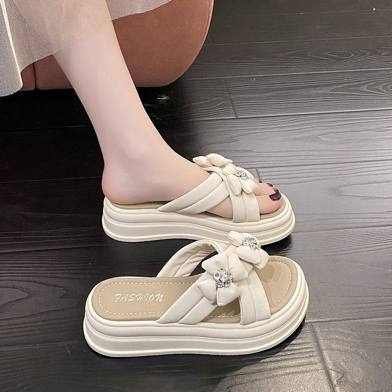 水钻高跟厚底增高女凉拖鞋夏季潮流网红女鞋花朵交叉镂空洞洞鞋女,女鞋,其他拖鞋,淘宝优惠券,粉丝福利购,淘宝优惠卷