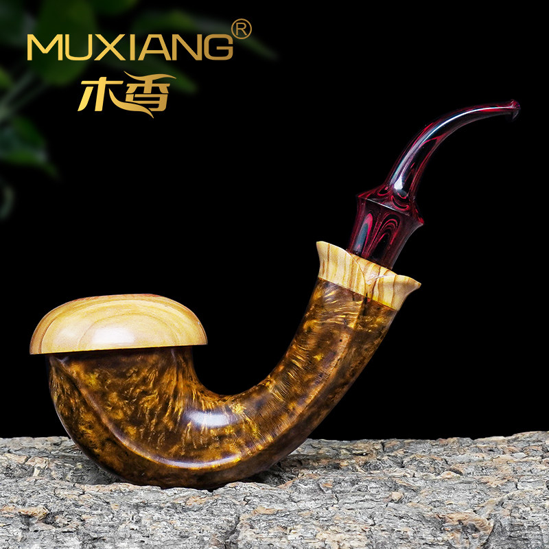 进口石楠木烟斗男士手工大葫芦烟斗实木传统老式过滤专用烟具配件