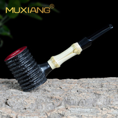 石楠木烟斗手工实木雕刻竹节锤子斗直柄老式 过滤专用烟具 传统男士