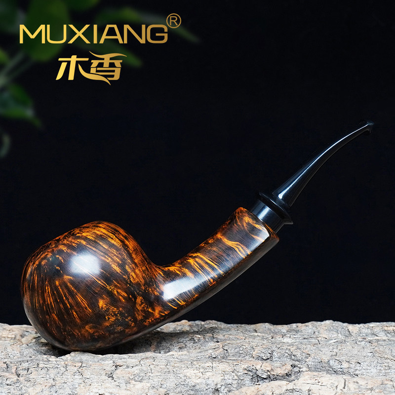 进口石楠木烟斗男士手工长腿苹果斗实木传统老式过滤专用烟具配件