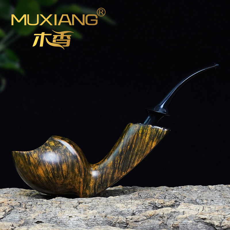 进口石楠木烟斗手工实木瘤皮河豚斗传统老式过滤专用男士烟具配件