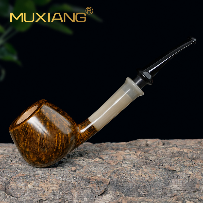进口石楠木烟斗手工实木牛角王子烟斗传统老式过滤男士专用烟斗具