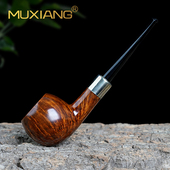 木香石楠木烟斗手工实木军插王子斗直柄老式 传统男士 过滤烟具配件