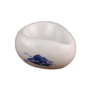 木香 烟斗烟具配件 青山陶瓷白色单个烟斗架底座 陶瓷烟斗展示架