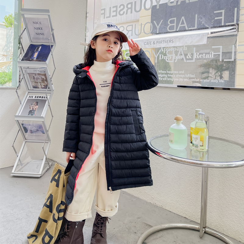 洋气中长款冬季过膝加厚棉服