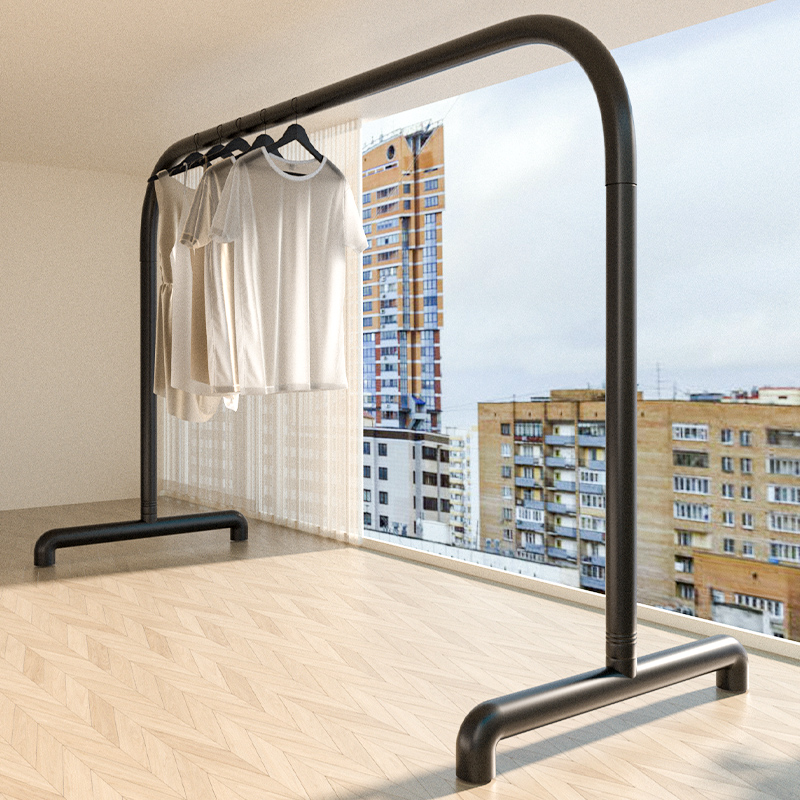 钢管落地挂衣架户外落地晾衣架