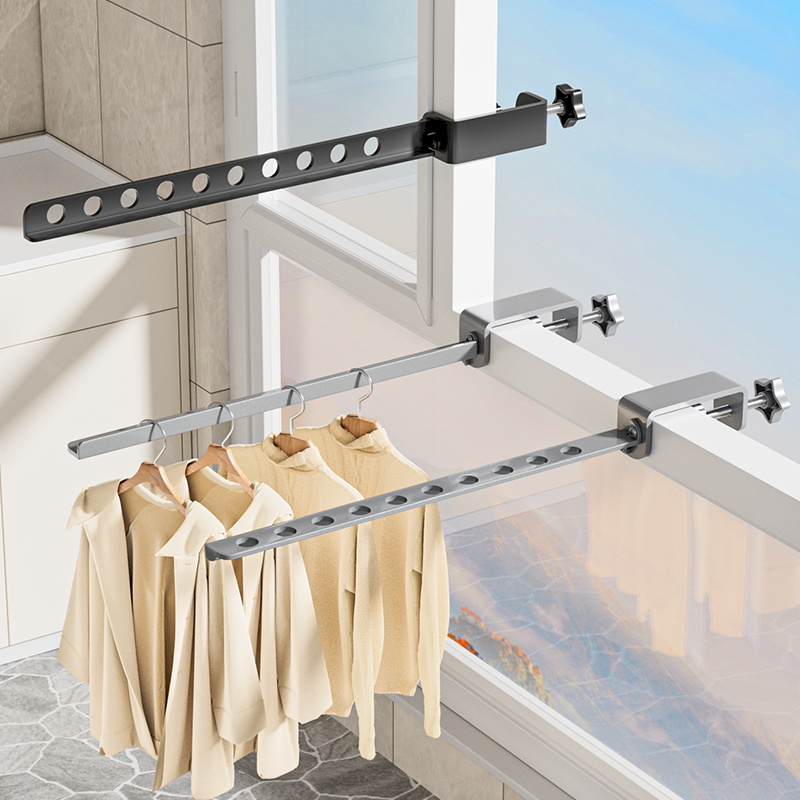 窗框护栏阳台晾衣神器