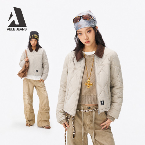 ABLEJEANS秋冬轻薄短款棉服外套