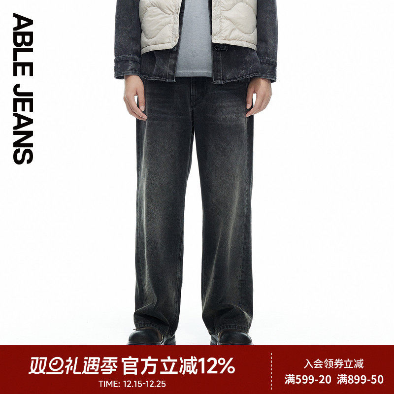 ABLE JEANS【阔腿直筒裤】男士秋冬款宽松直筒牛仔裤801646