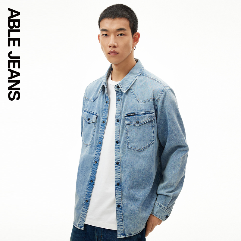 ABLE JEANS【西部牛仔衬衫】男士复古牛仔长袖衬衫841035