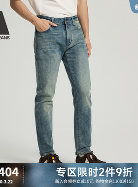 ABLE JEANS【修身裤】男士秋款美式复古弹力显瘦修身小脚牛仔裤